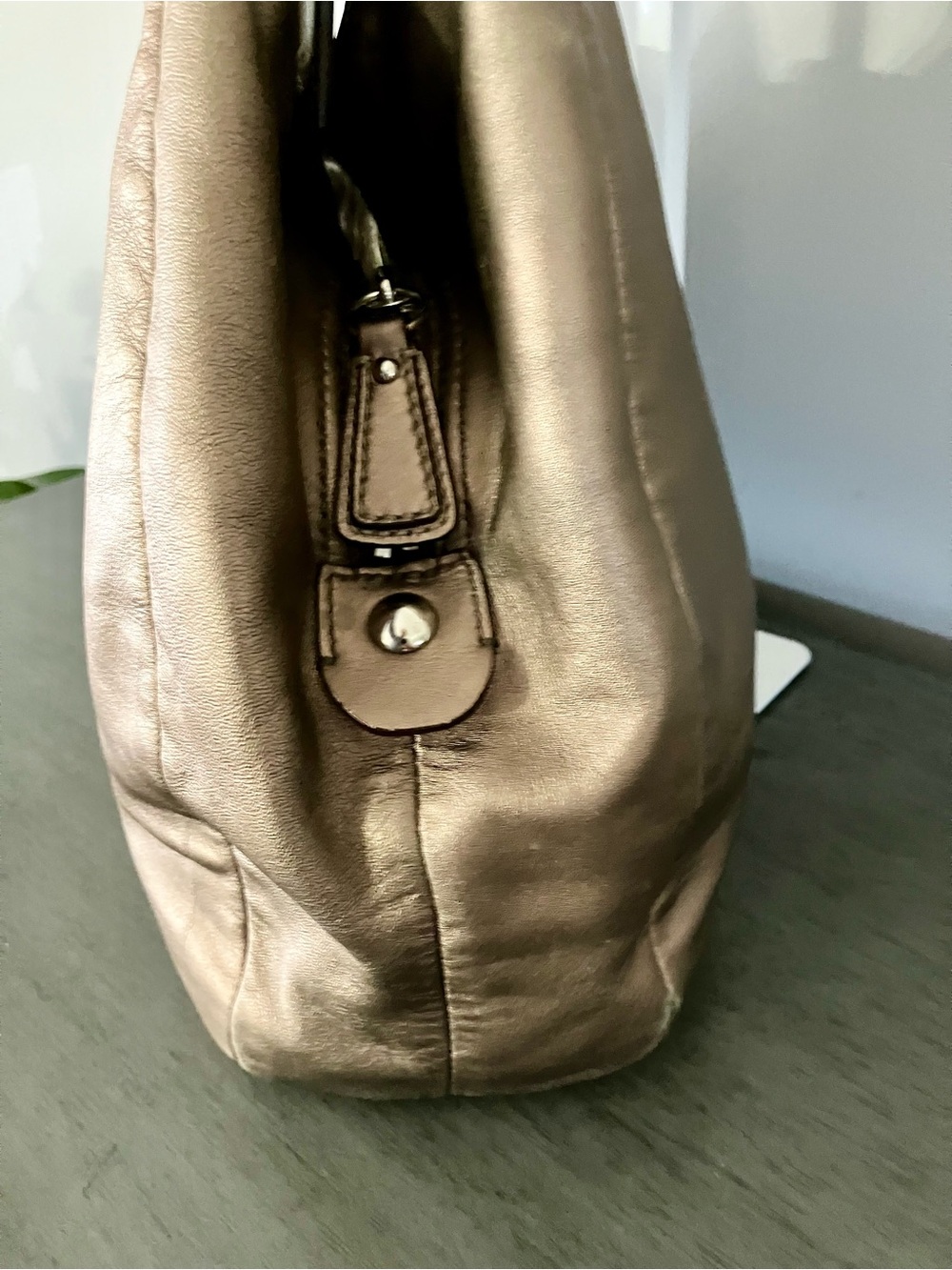 Coach Metallic Bronze Leather Shoulder Hobo Bag - Picture 5 of 15